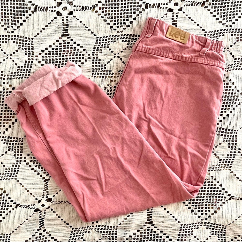 Pink oversized Lee jeans